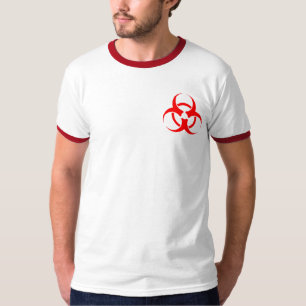 T-shirt rouge de symbole de Biohazard