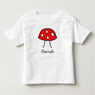 T-shirt rouge d'enfant en bas âge de champignon