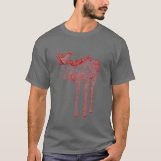T-shirt rouge d'orignaux