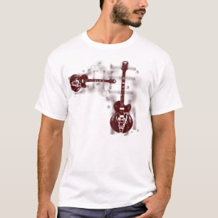 T-shirt Rouge du graphique 2 de guitare