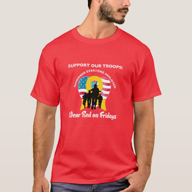 T-shirt Rouge d'usage le vendredi (Devant)