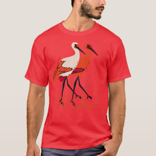 T-shirt Rouge et blanc Les cigognes