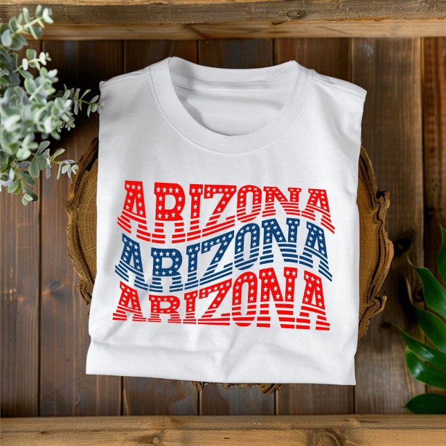 T-shirt rouge et bleu de l'Arizona patriotique (Créateur téléchargé)