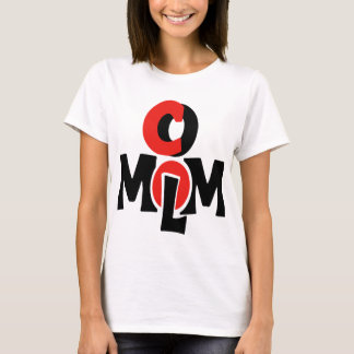 T-shirt Rouge et noir abstrait logo de maman design avec m