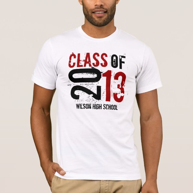 T-shirt Rouge et noir - classe de 2013 (Devant)