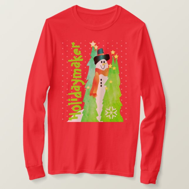 T-shirt Rouge Et Vert Lumineux (Design devant)