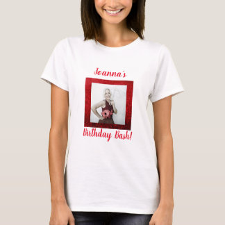 T-shirt Rouge fait sur commande de célébration de partie