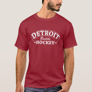 T-Shirt Rouge Foncé Detroit Builds Hockey