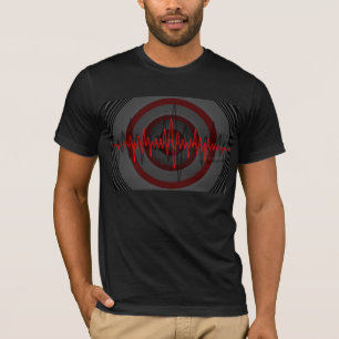 T-shirt rouge foncé son noir