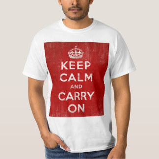 T-shirt Rouge-foncé vintages affligés gardent le calme et