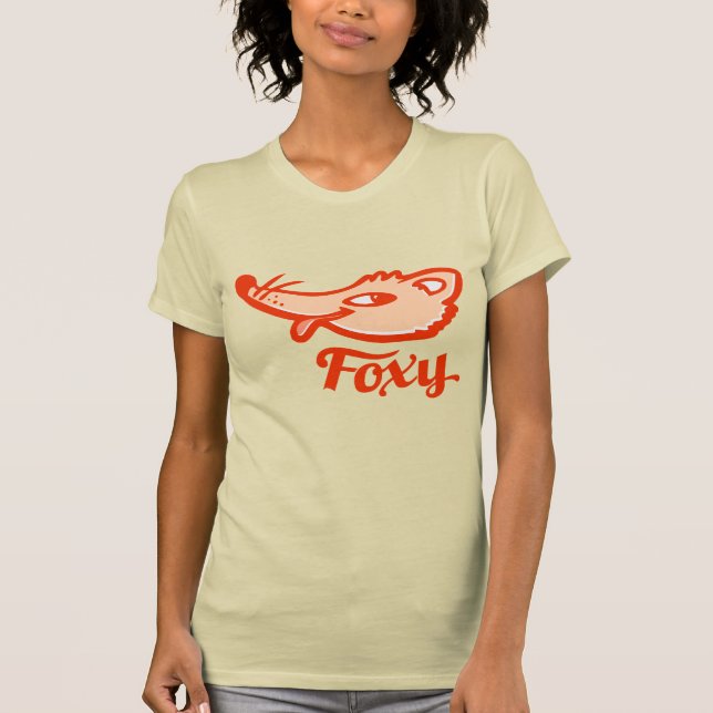 T-shirt rouge foxy fox dames jaune (Devant)