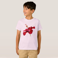 Rouge Hibiscus Fleur Vue latérale Enfants