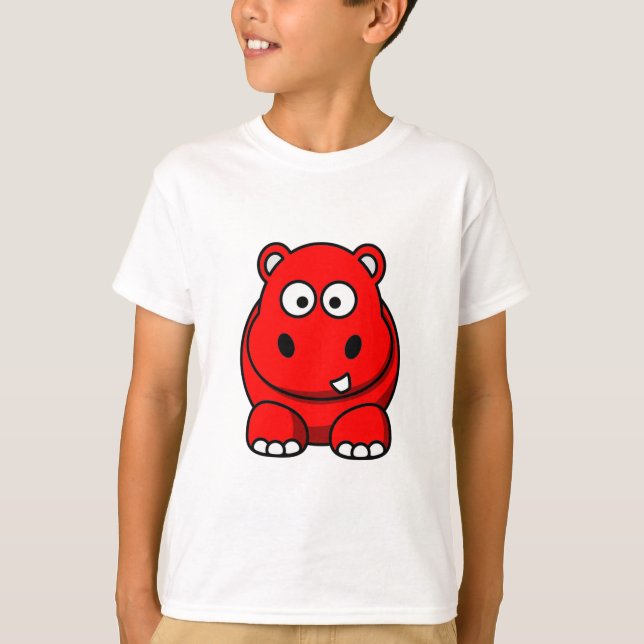 T-shirt Rouge hippo (Devant)