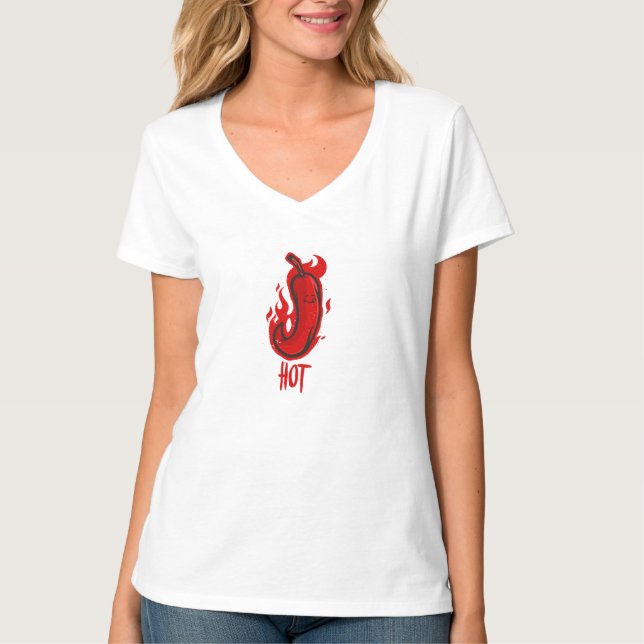 T-shirt rouge Hot Pepper (Devant)