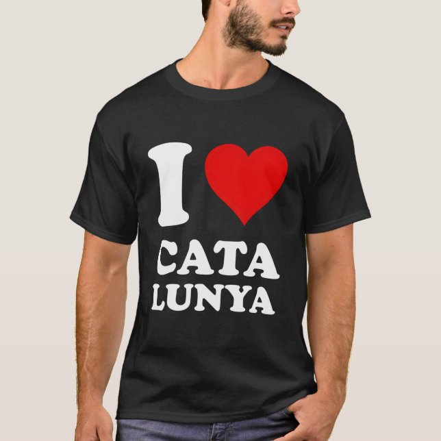T-shirt Rouge Il M'aime Catalogne (Devant)