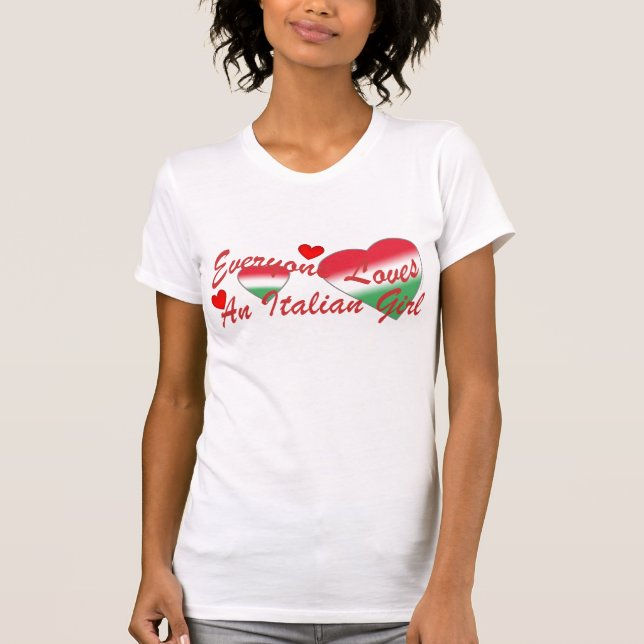 T-shirt Rouge italien de fille d'amours (Devant)
