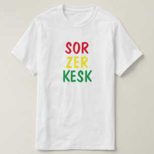 T-shirt rouge, jaune, vert en kurde - sor zer Kesk