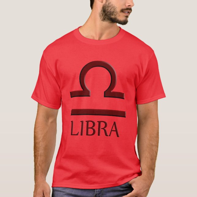 T-shirt rouge Libra Mens (Devant)