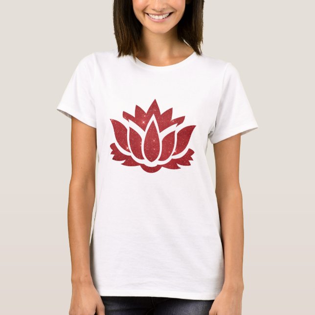 T-shirt rouge lotus (Devant)