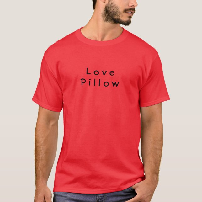 T-Shirt Rouge Message Coussin d'Amour Sensuel (Devant)