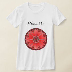 T-shirt Rouge moderne Mandala Namaste