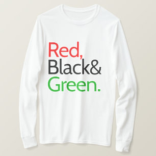 T-Shirt Rouge, Noir et Vert-Américain Africain