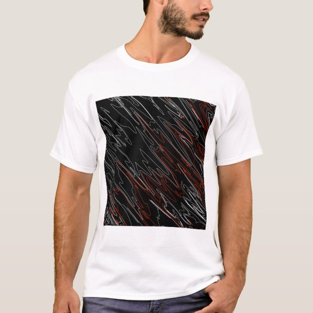 T-shirt Rouge noir marbré (Devant)