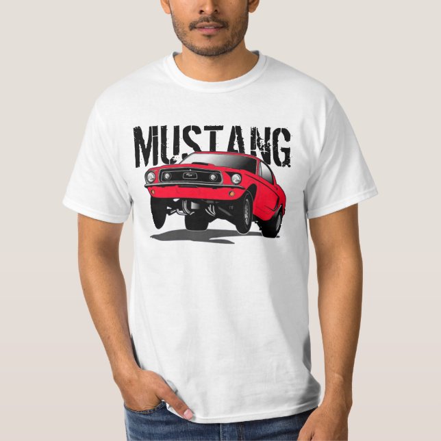 T-shirt rouge noir Mustang (Devant)