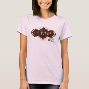 T-shirt Rouge & Or Art Déco Obliviate Spell Graphisme