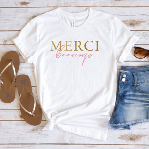 T-shirt Rouge or Merci Beaucoup
