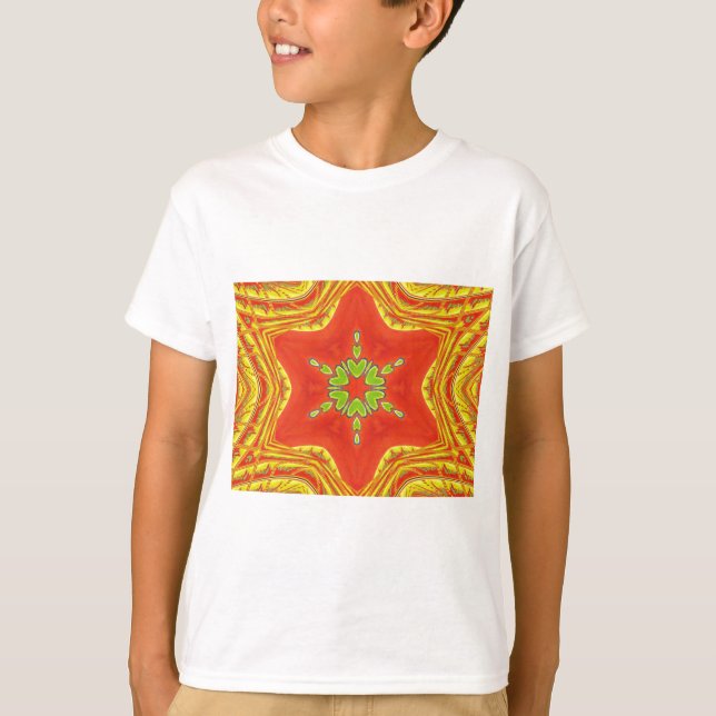 T-shirt Rouge or vert Mandala Art Imprimer (Devant)