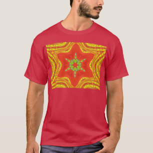 T-shirt Rouge or vert Mandala Art Imprimer