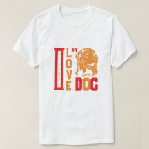 Rouge & Orange J'AIME MON CHIEN Typographie Gras &