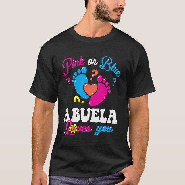 T-shirt Rouge Ou Bleu Abuela Vous Aime Bébé Genre Révélati (Devant)