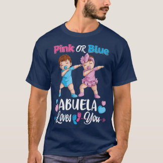 T-shirt Rouge Ou Bleu Abuela Vous Aime Bébé Genre Révéler 