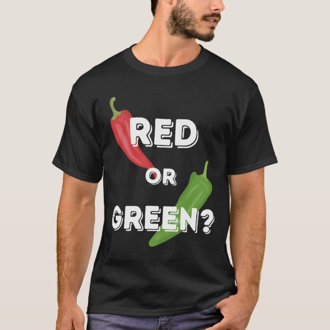 T-shirt Rouge ou vert Chili Nouveau-Mexique Chiles de hach (Devant)