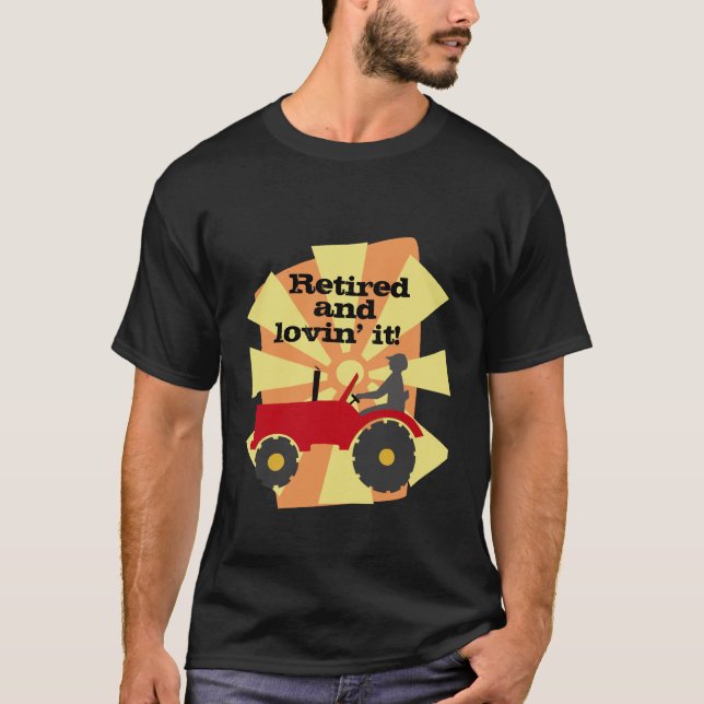 T-shirt rouge ou vert de retraite de tracteur (Devant)