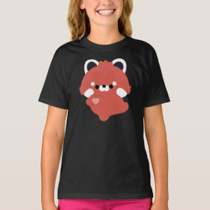 T-shirt Rouge Panda d'amour mignon