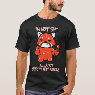 T-shirt Rouge Panda mignonne Ours de chat Doux Distances s
