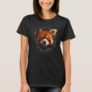 T-shirt Rouge Panda Mur Armoire Animal Panda Rouge