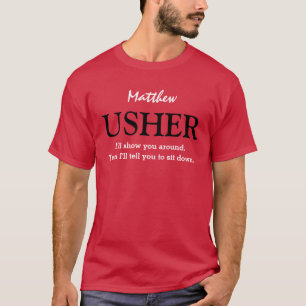 T-shirt ROUGE personnalisable drôle de la noce V03 d'Usher