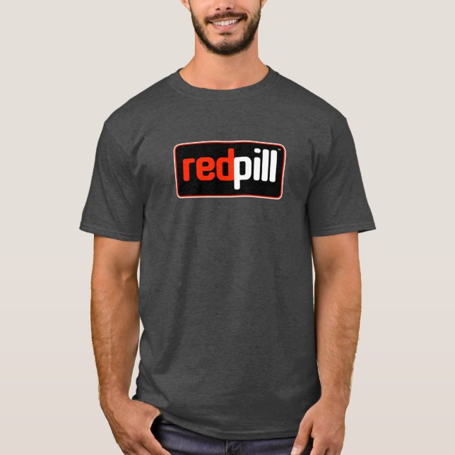 T-shirt rouge Pill™ Text Black Logo (Devant)