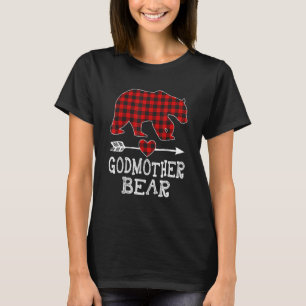 T-shirt Rouge Plaid Godmère Ours Correspondant Famille de