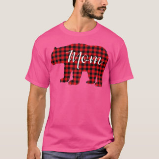 T-shirt Rouge Plaid Maman Ours Correspondant Pajama Family
