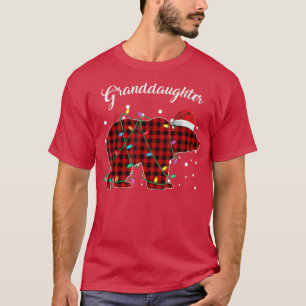 T-shirt Rouge Plaid Petite-fille Ours Correspondant Buffal