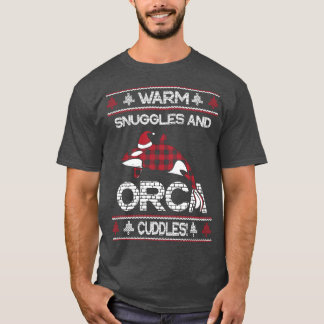T-shirt Rouge Plaid Snuggets Chauds Plaidés Orca Cuddles C