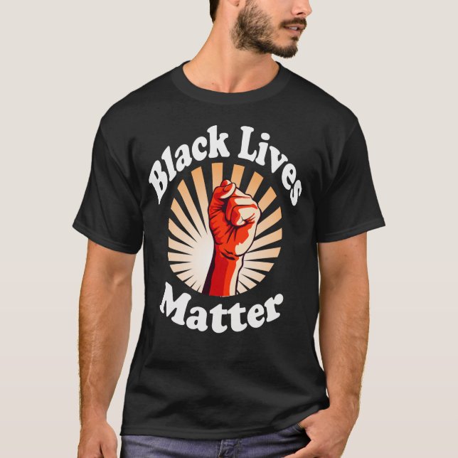 T-shirt Rouge Poing Black Lives Matt BLM (Devant)