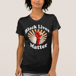 T-shirt Rouge Poing Black Lives Matt BLM