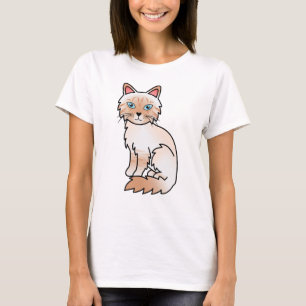T-shirt Rouge pointe Tabby Birman / Ragdoll Chat mignon de