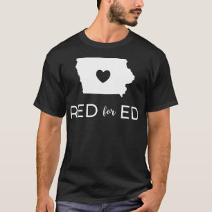 T-shirt Rouge Pour Ed Iowa Enseignant Éducation Publique